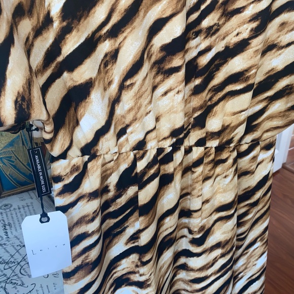 NWT Leith Tan Dale Tigress Mini Dress Animal Print - Picture 4 of 9